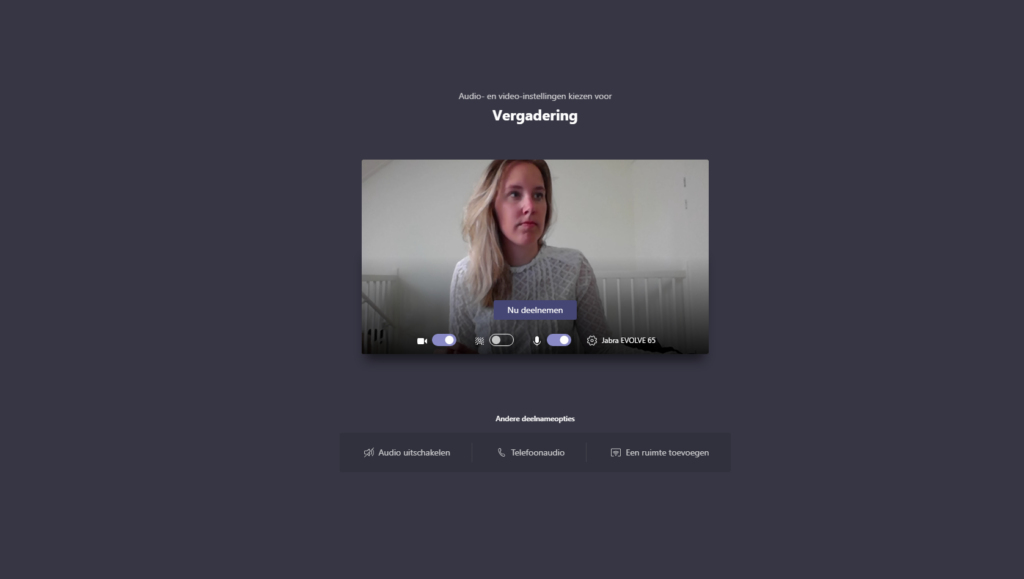 Screenshot Microsoft Teams vergadering