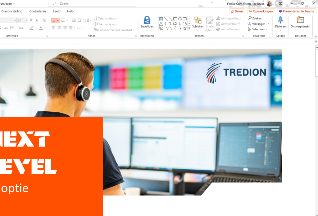 Screenshot PowerPoint Presenteren in Teams