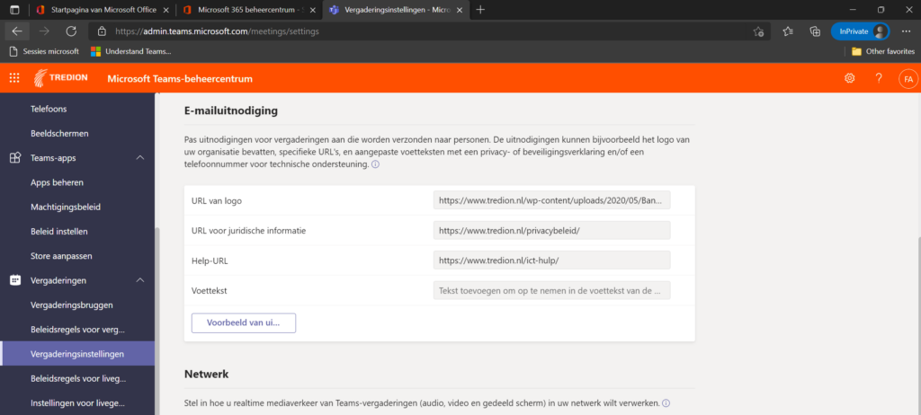 Admin Center Screenshot