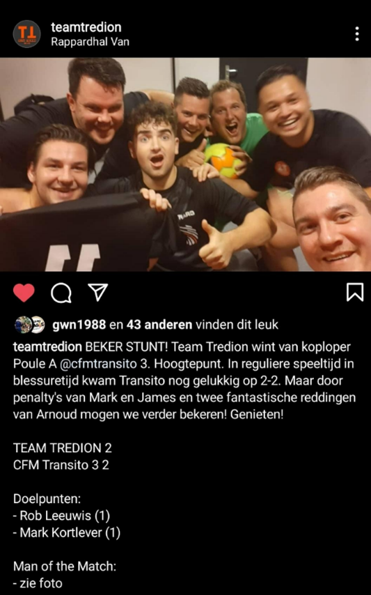 Bekerwedstrijd Tredion
