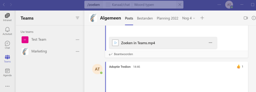 Teams zoeken