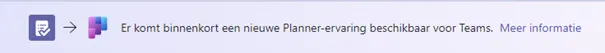 Melding nieuwe Planner-ervaring