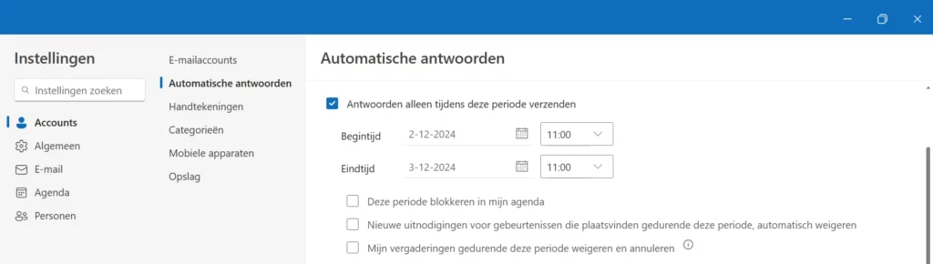 Automatische antwoorden in Outlook