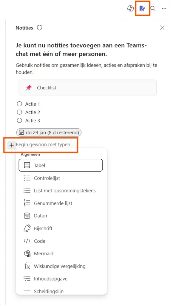 Notities in Teams