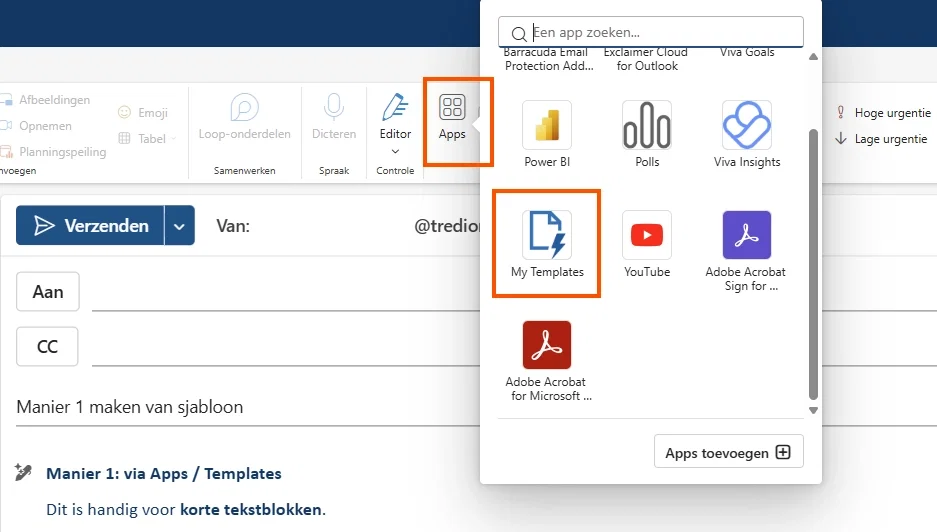Templates in Outlook