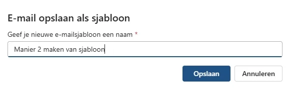 Sjabloon opslaan