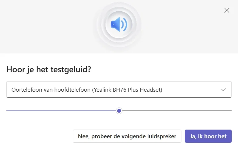 Testgeluid in Teams
